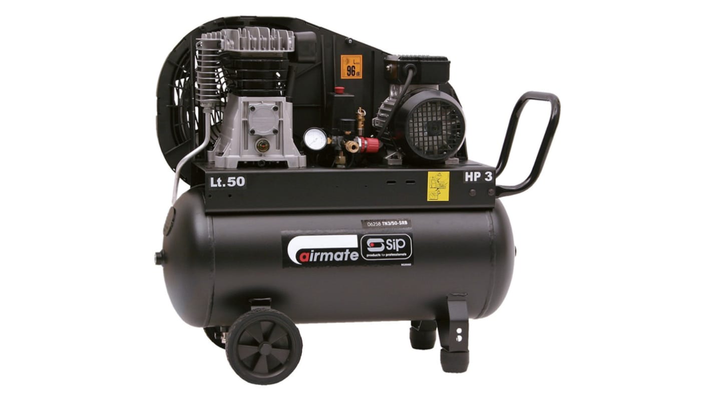 SIP 3HP 50 l Air Compressor, 10bar, 39kg