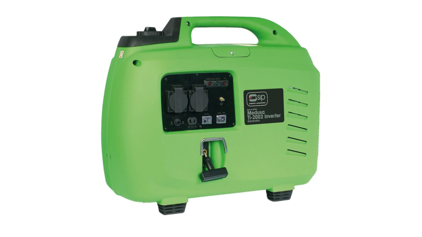 Generator, 2000W, wyjście: 12 V dc, 230 V ac, fazy: 2, pojemność: 7L, Typ G – brytyjski 3-stykowy