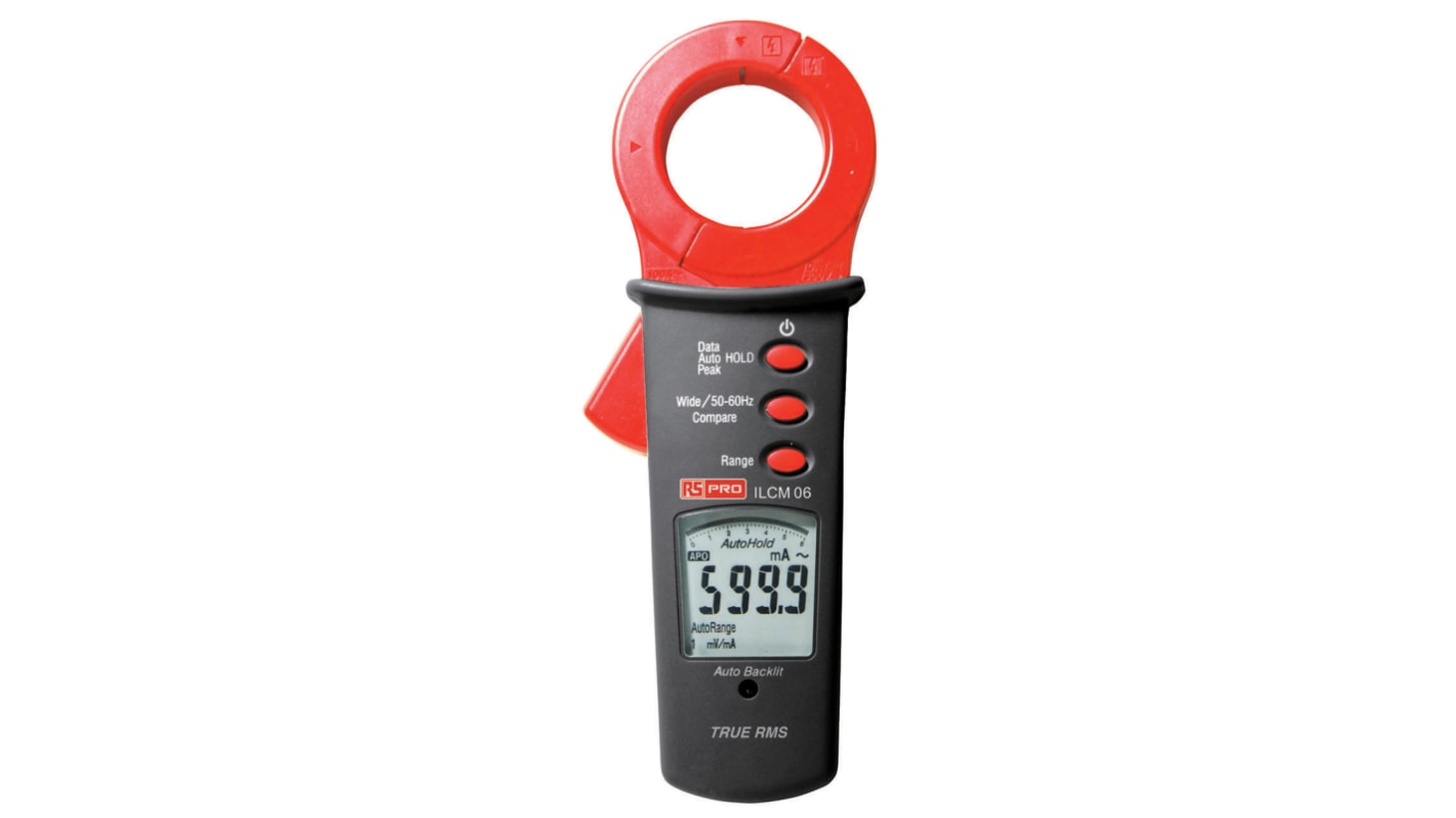 RS PRO ILCM06R Clamp Meter, Max Current 100A ac CAT III 300 V With UKAS Calibration