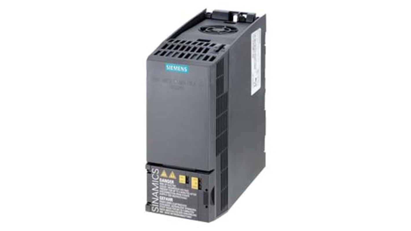 Siemens Inverter Drive, 0.37 kW, 3 Phase, 400 V ac, 1.9 A, 2.3 A, SINAMICS G120C Series