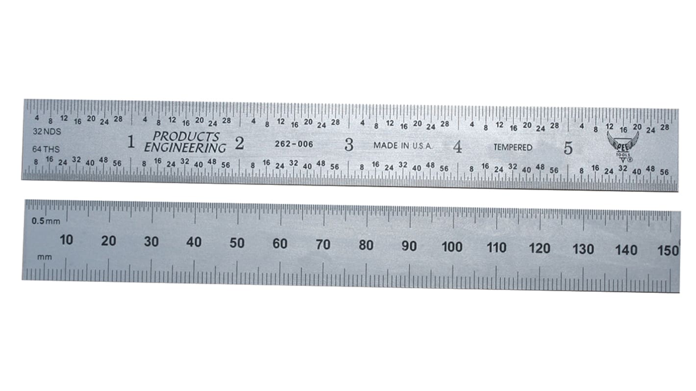RS PRO 300mm Steel Imperial, Metric Ruler, With UKAS Calibration