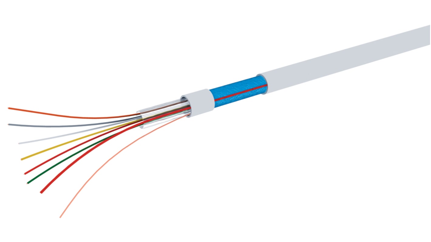 Cable de control apantallado RS PRO de 10 núcleos, Ø ext. 5mm, long. 100m, 200 V, 2,5 A, Pirorretardante NF C