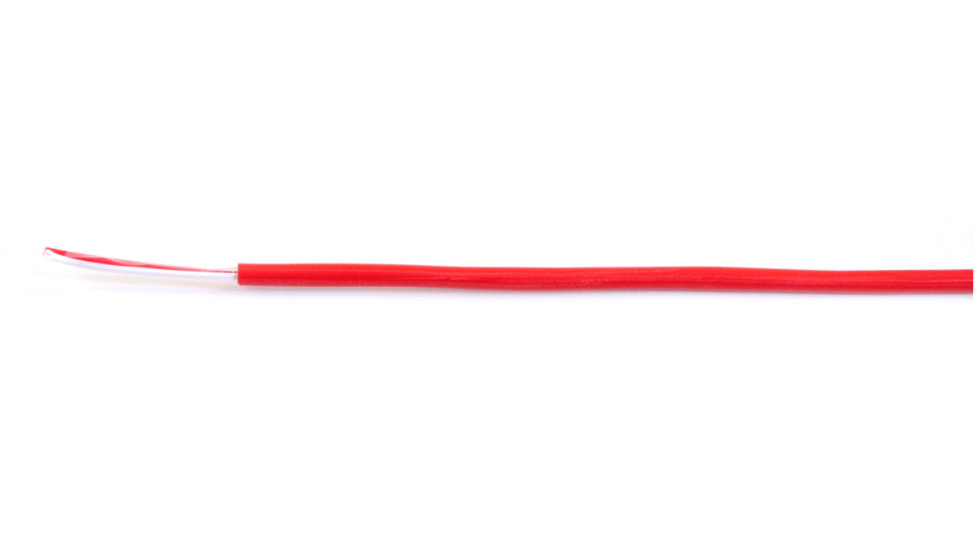 RS PRO 2 Core 20 AWG Telephone Cable, 1/0.81 mm, Red Sheath, 100m