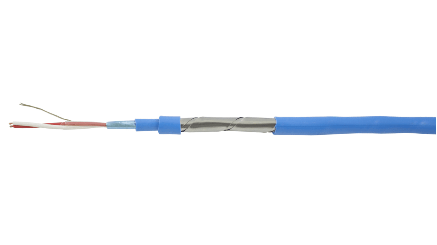 Cable de datos apantallado RS PRO de 24 conductores, 0,88 mm², long. 50m, Ø ext. 22.8mm Azul