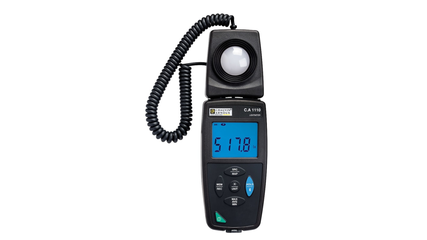 Chauvin Arnoux CA 1110 Light Meter, 0.01 fc, 0.1 lx to 200000lx, ±3 %