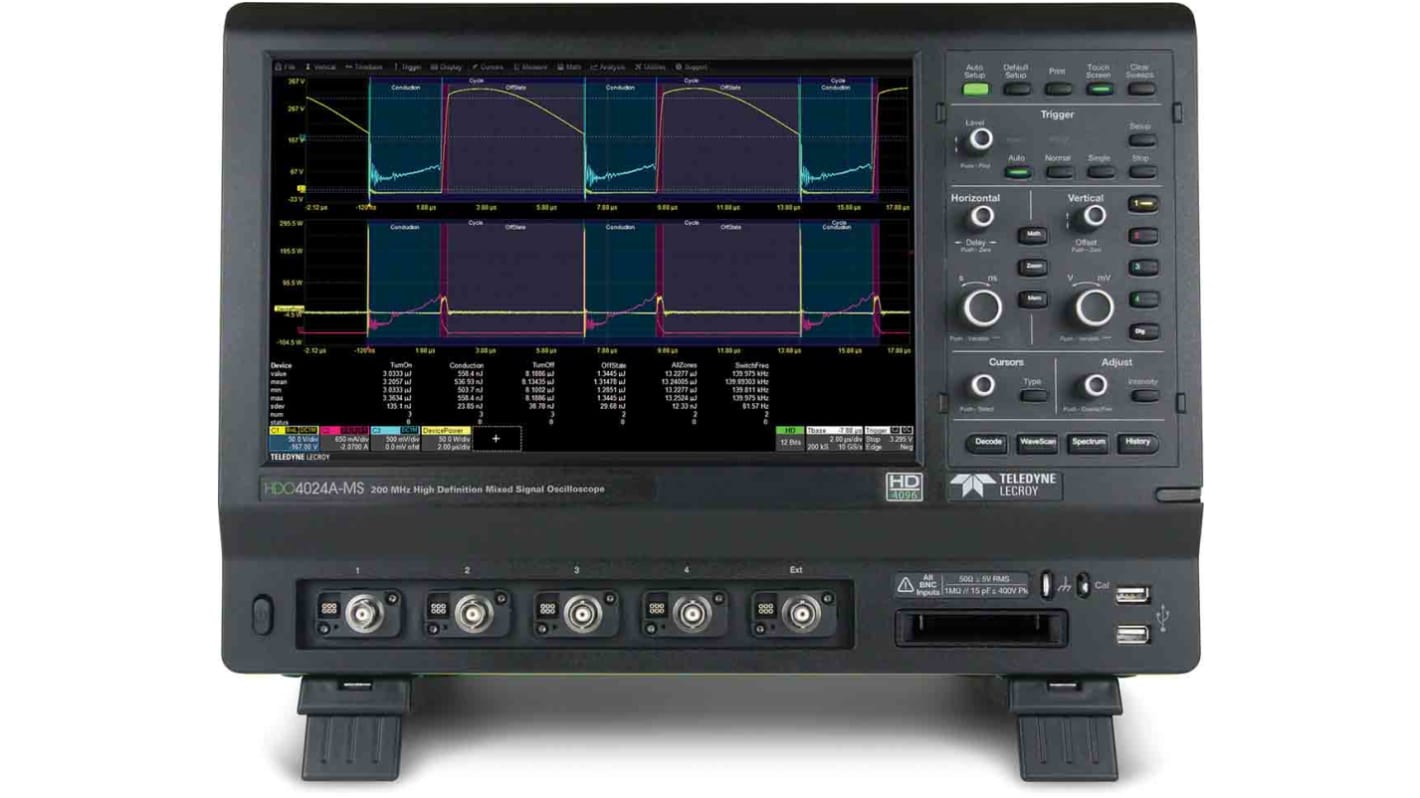 Oscyloskop 200MHz Teledyne LeCroy Stacjonarny Cyfrowy CAT II 300V HDO4024A-MS CAN, IIC, LIN, RS232, SPI, UART, USB