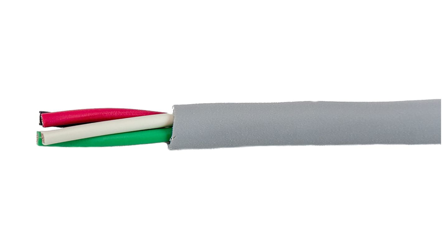 Alpha Wire EcoCable Mini ECO Steuerkabel, 4-adrig x 0,15 mm² Grau, 305m, 26 AWG ungeschirmt