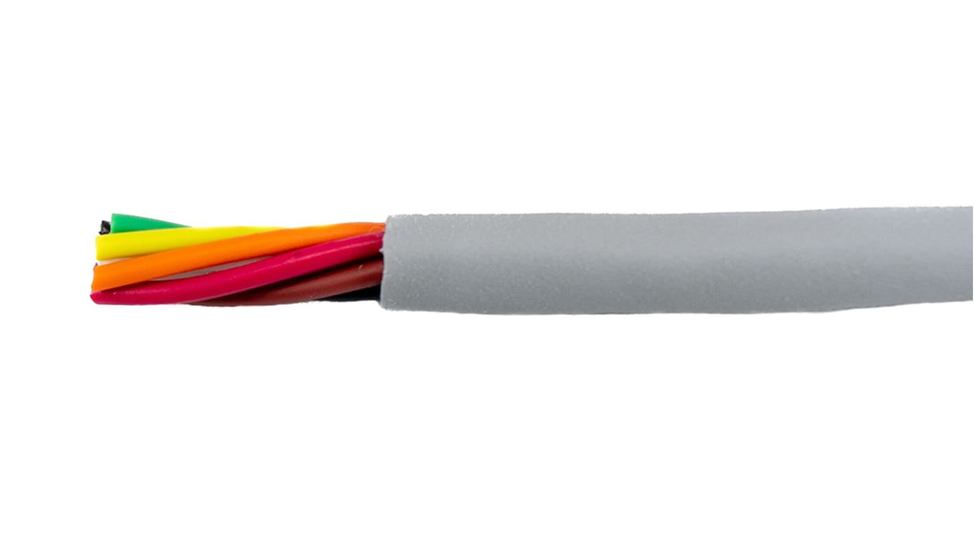 Alpha Wire Ecogen Ecocable Mini ECO Steuerkabel, 6-adrig x 0,15 mm² Grau, 30m, 26 AWG,  ungeschirmt