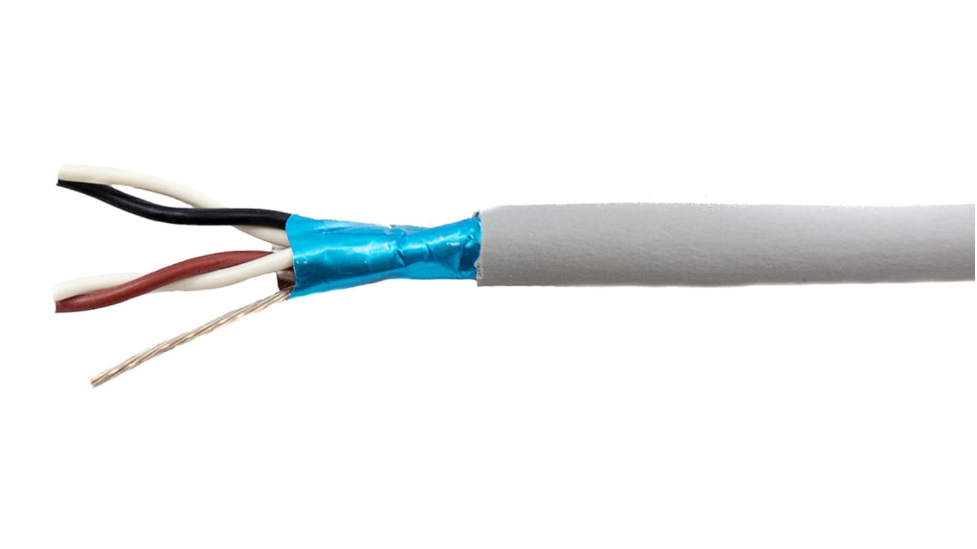 Cable de datos apantallado Alpha Wire EcoCable Mini de 4 conductores, 2 pares, 0.09 mm², 28 AWG, long. 30m, Ø ext.