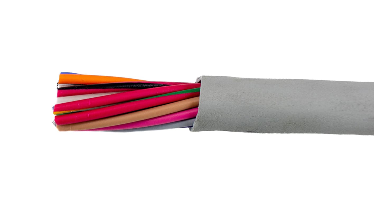 Alpha Wire Ecogen Ecocable Mini DEF STAN Steuerkabel, 20-adrig x 0,24 mm² Grau, 30m, 24 AWG,  ungeschirmt