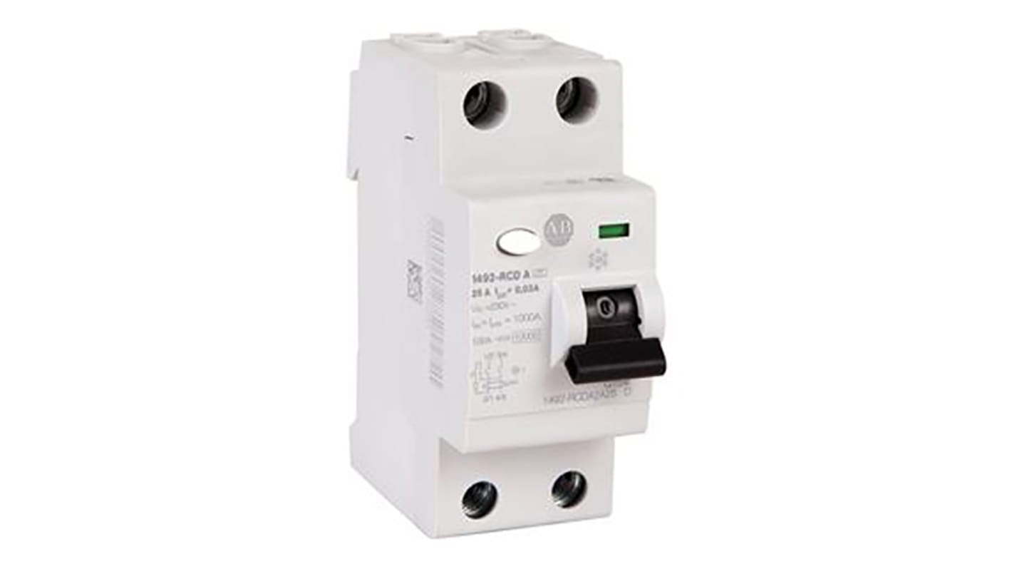 Interruptor diferencial Allen Bradley, 25A Tipo A, 1P+N Polos, 30mA