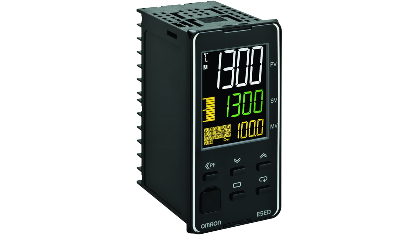 Omron E5ED Panel Mount PID Temperature Controller, 48 x 96mm 2 Input, 1 Output Relay, 100 → 240 V ac Supply