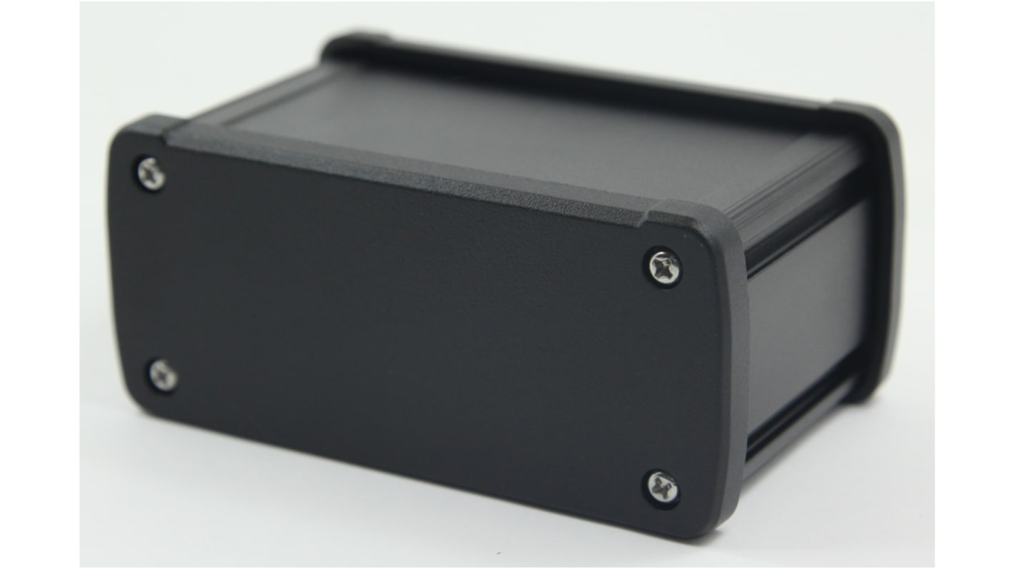 RS PRO Black Aluminium Enclosure, IP66, Black Lid, 115.1 x 51.6 x 69mm