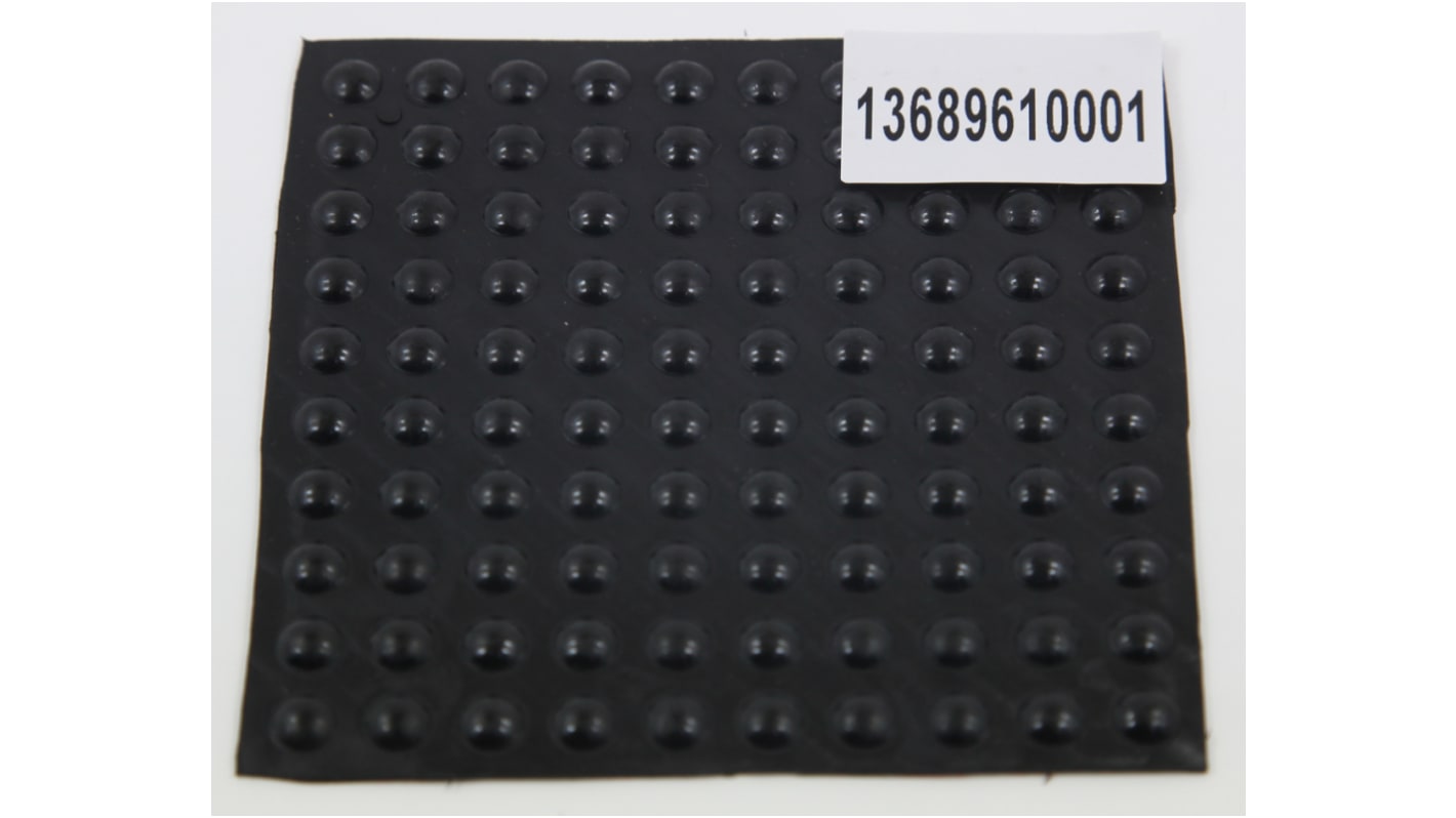 Pies RS PRO de Caucho de color Negro, 8 x 2.5mm, para usar con Cajas de aluminio extruidas