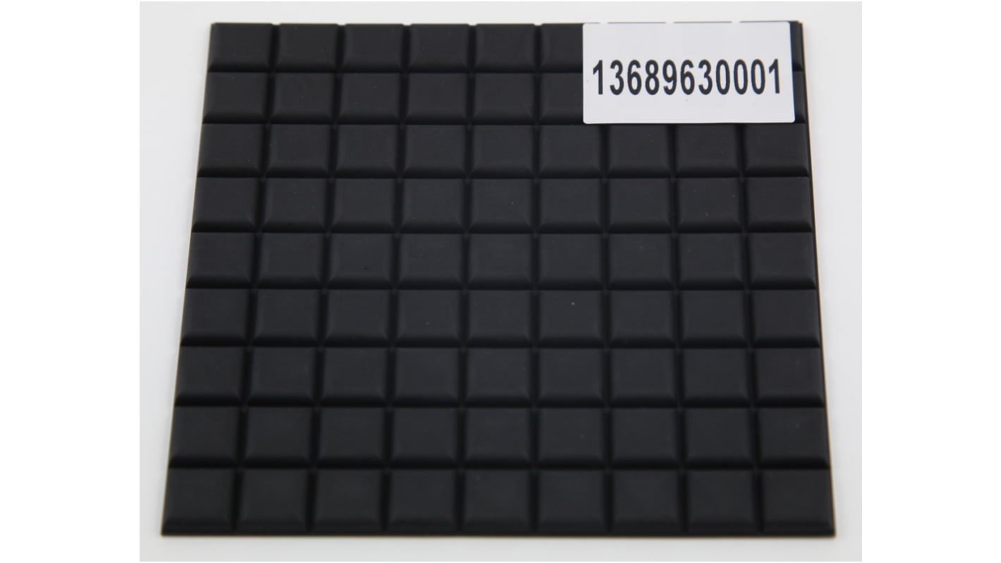 Pies RS PRO de Caucho de color Negro, 12.5 x 12.5 x 3.2mm, para usar con Cajas de aluminio extruidas