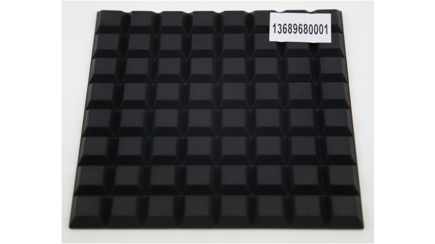 Pies RS PRO de Caucho de color Negro, 20.5 x 20.5 x 7.8mm, para usar con Cajas de aluminio extruidas