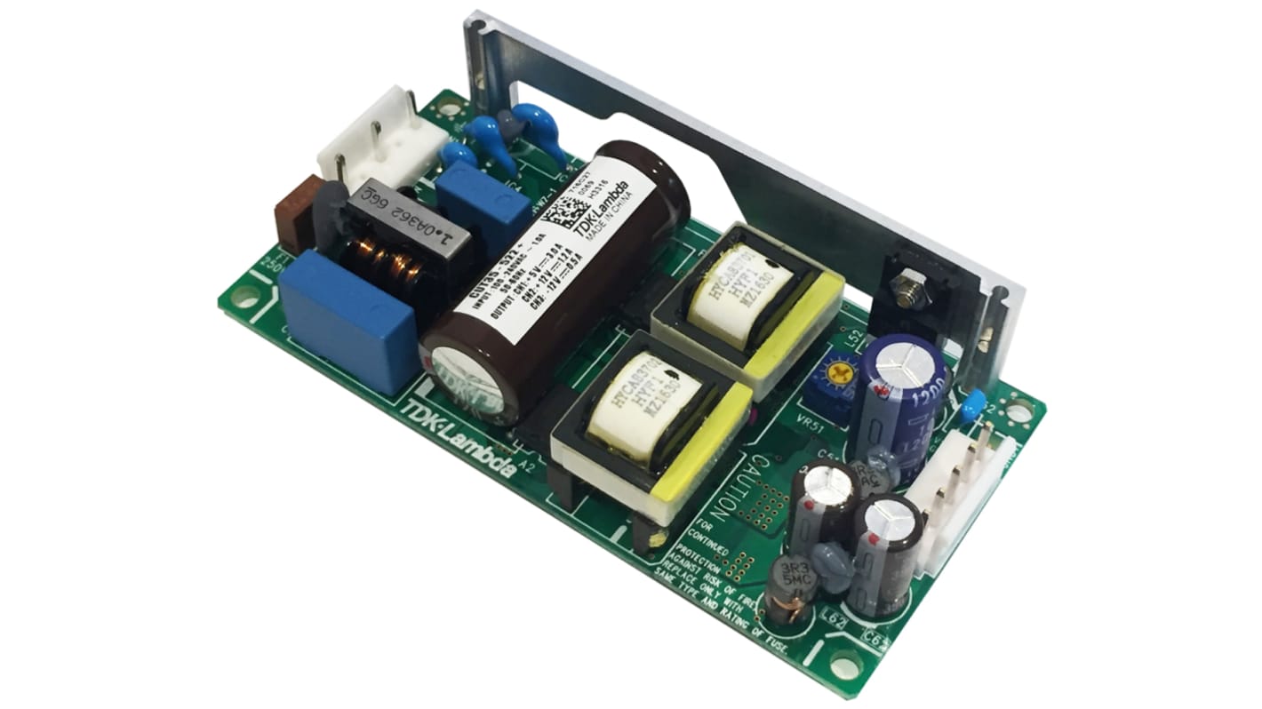 TDK-Lambda Switching Power Supply, CUT35-522, 5 V dc, ±12 V dc, 1.2 A, 3 A, 850 mA, 15 →20.4W, Triple Output,