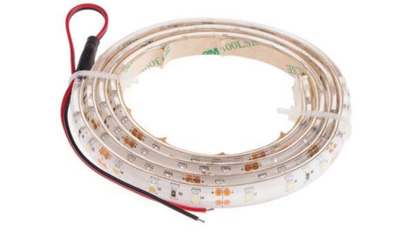RS PRO 24V White LED Strip Light, 2700 → 3200K Colour Temp, 1m Length