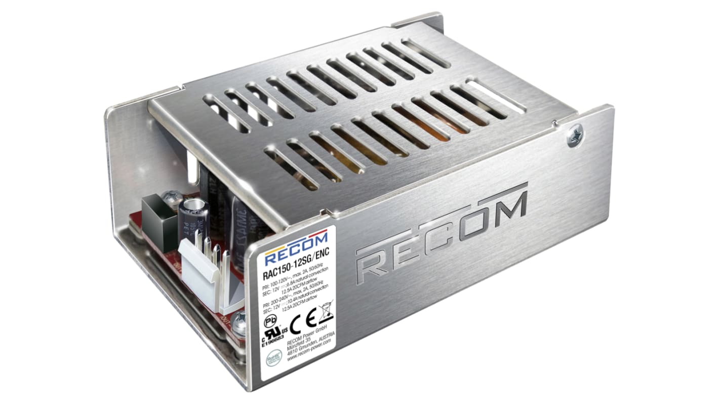 Recom Switching Power Supply, RAC150-48SG/ENC, 48V dc, 3.125A, 150W, 1 Output, 90 → 264V ac Input Voltage