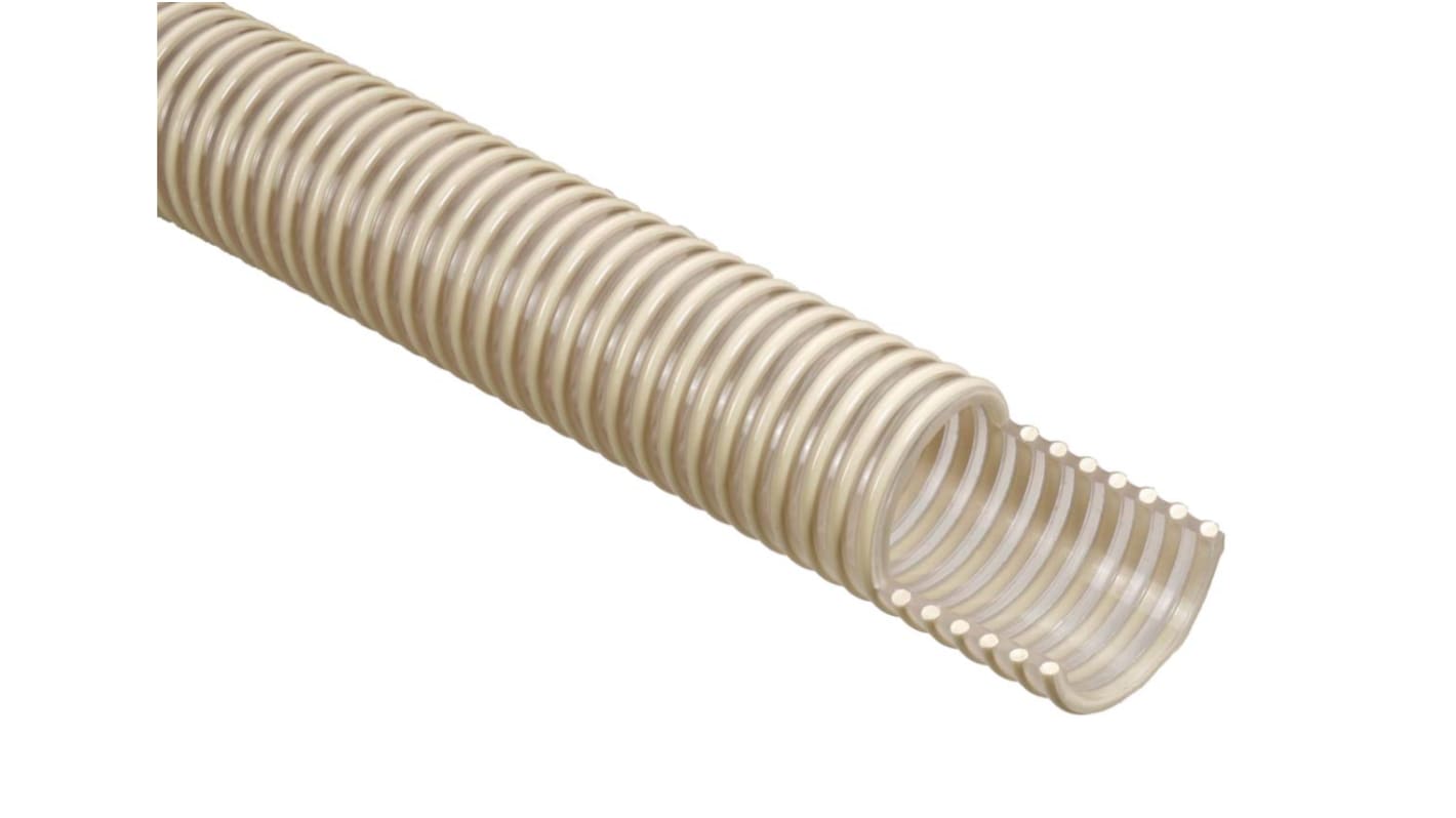 RS PRO PVC, Hose Pipe, 38mm ID, 45.4mm OD, Clear, 10m