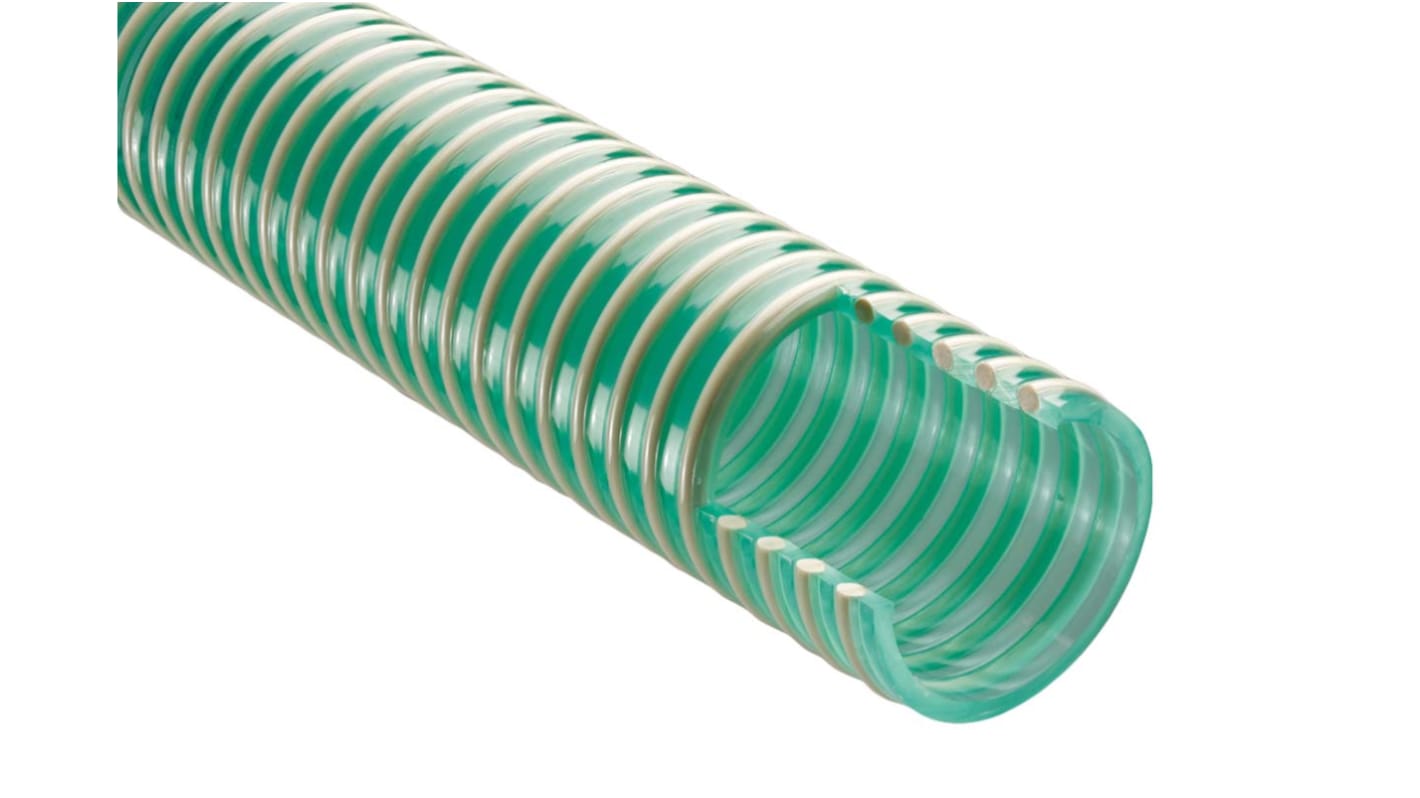 RS PRO Hose Pipe, PVC, 19mm ID, 25.6mm OD, Green, 10m
