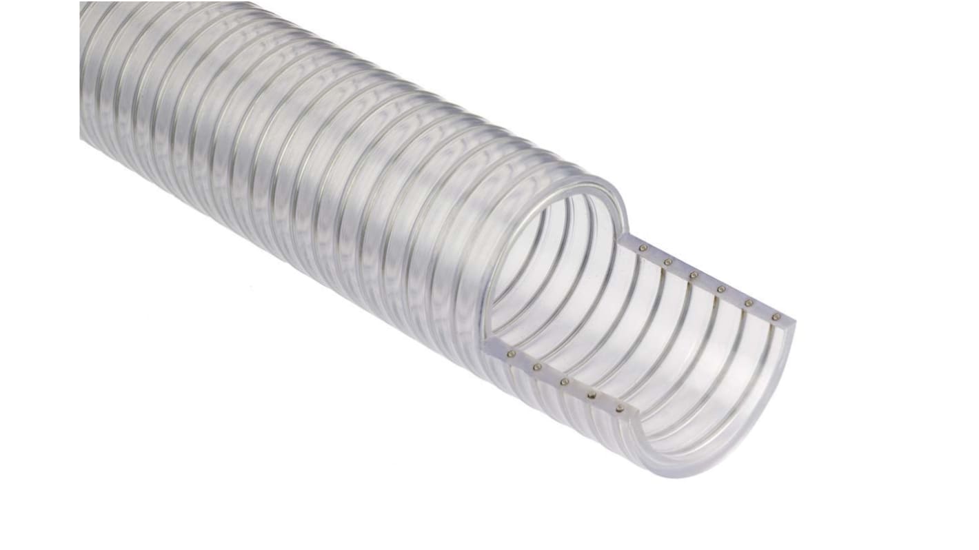 RS PRO PVC, Hose Pipe, 25mm ID, 33mm OD, Clear, 5m