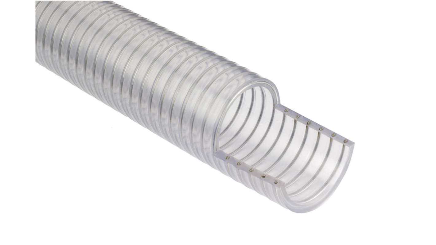 Tuyau flexible tissé PVC TCF avec insert 12,5x3mm 10m transparent