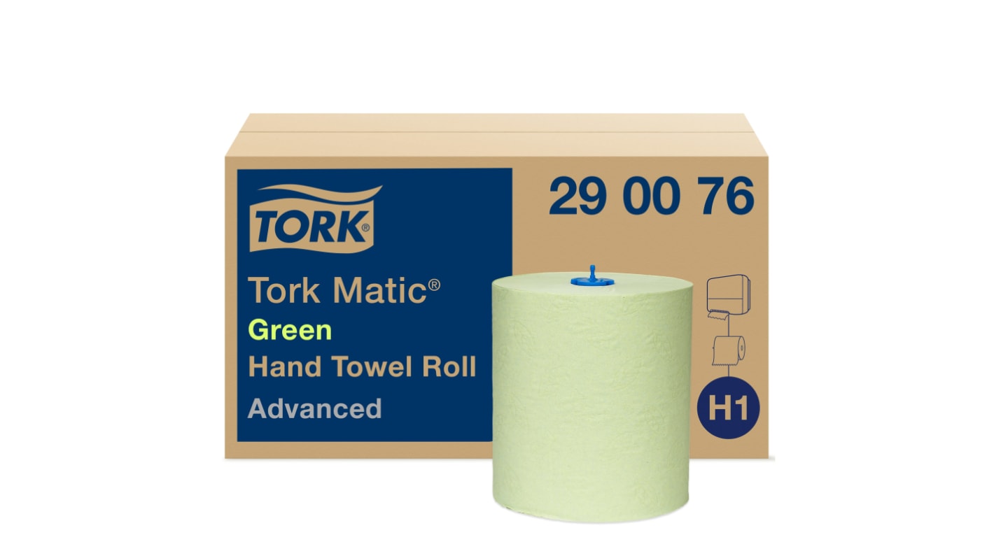 Tork Matic Green Hand Towel Roll Advanced Rolled Green Paper Towel, 190 x 190mm, 2-Ply