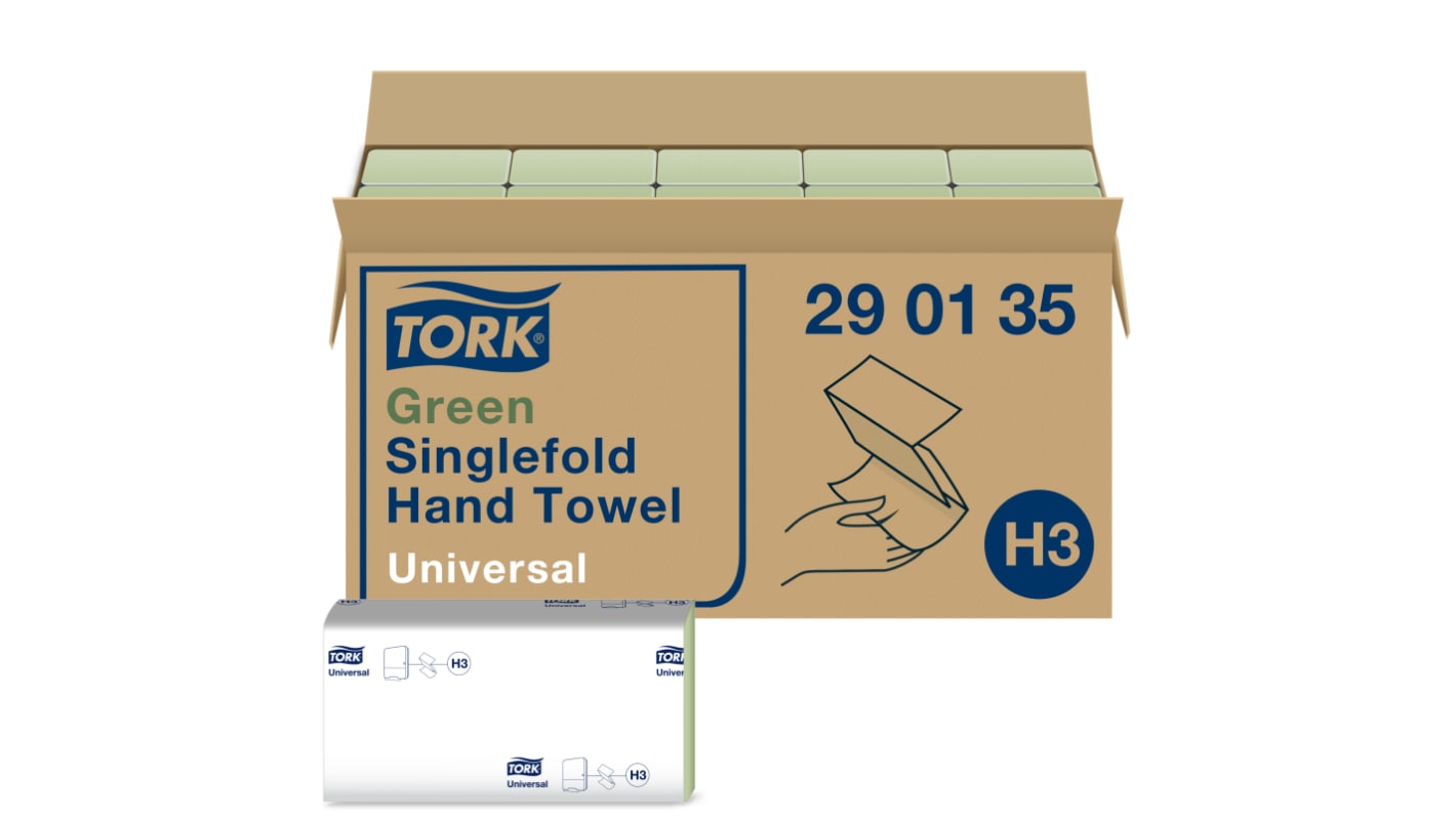 290135 Tork Green Singlefold Hand Towel Universal Folded Green Paper