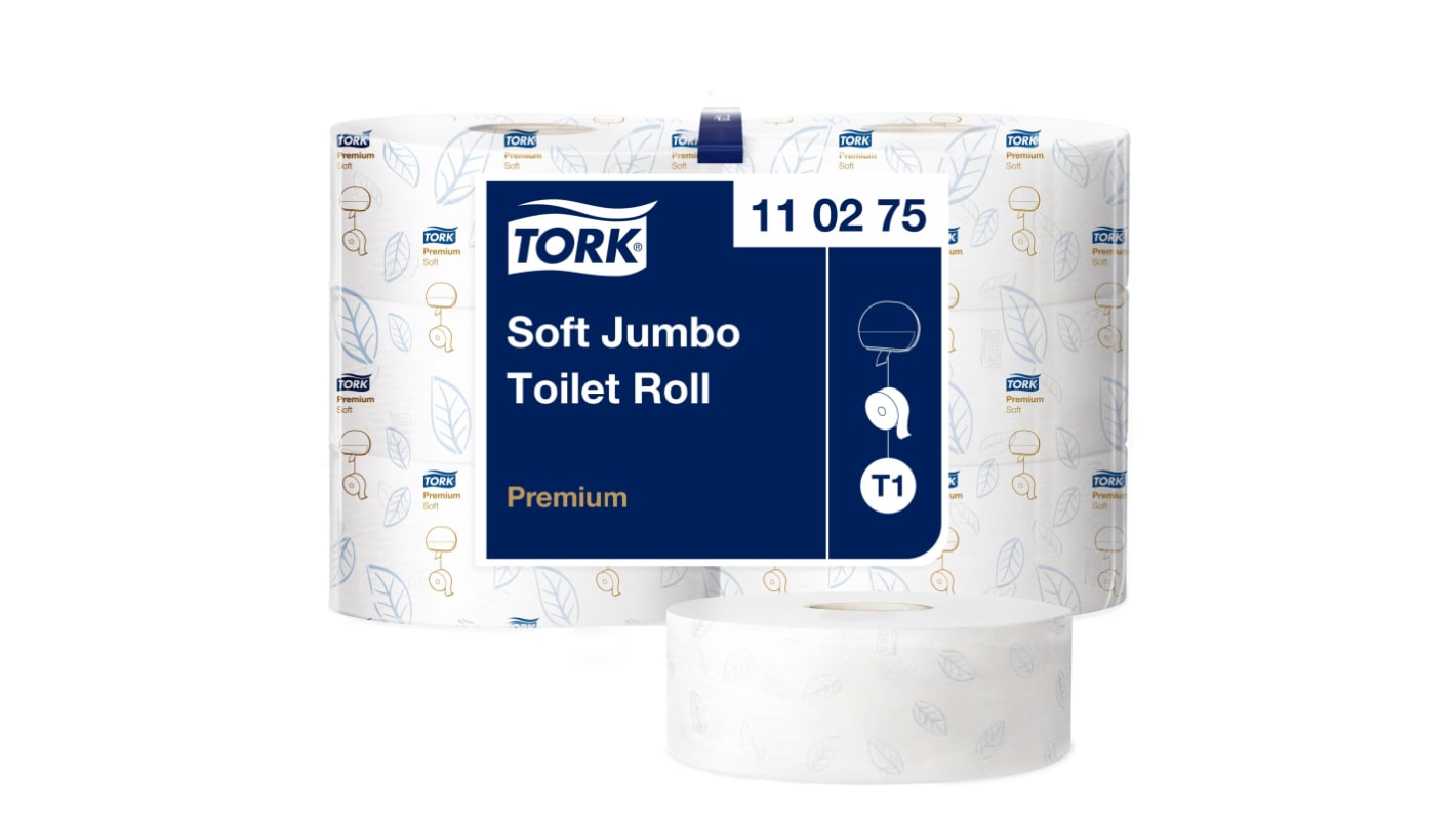 Rouleau de papier toilette, lot de 6, 2 plis, format Jumbo