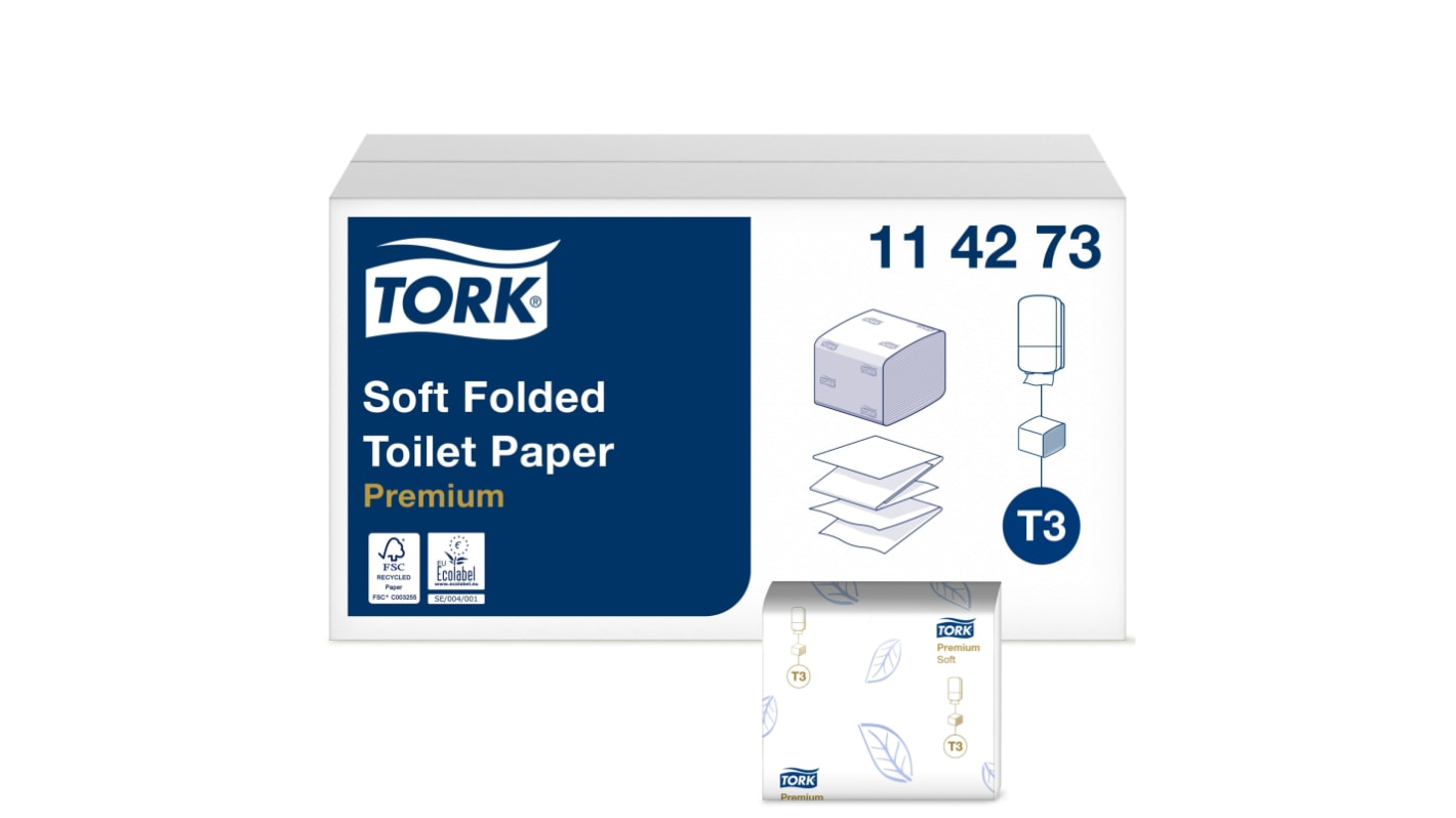 Tork トイレットペーパー 白 Tork Premium Folded Paper