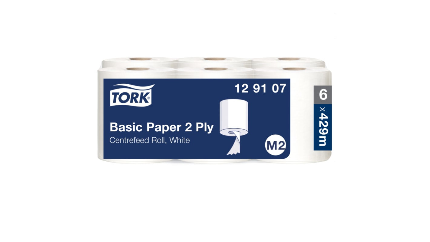 Tork Tork Basic Paper 2 Ply Rolled White Paper Towel, 150.2 m x 180 mm, 2-Ply