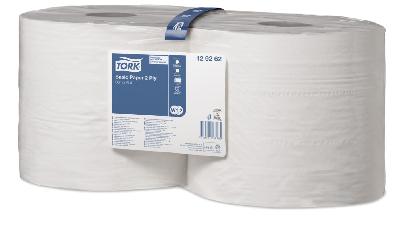 Toalla de Papel Tork Basic Paper / Rollo Blanco de 340 m x 235mm