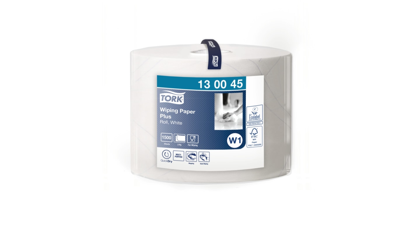 130045 | Tork Tork Wiping Paper Plus Rolled White Paper Towel, 510 m x ...