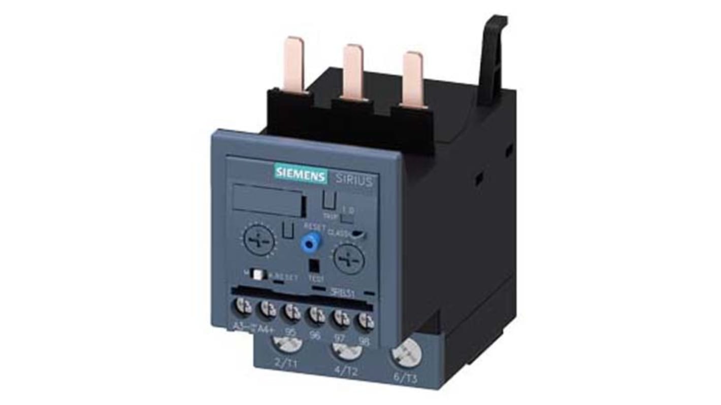 Siemens 3RB Overload Relay 1NO + 1NC, 80 A F.L.C, 2 A @ 24 V (Auxiliary DC-13), 4 A @ 24 V (Auxiliary AC-15), 80 (Main)