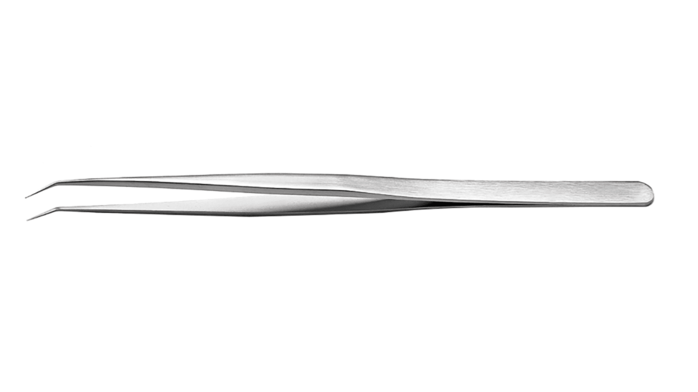 RS PRO 65A.SA Edelstahl Pinzette, 140 mm Geknickt, Spitze Flach Antimagnetisch