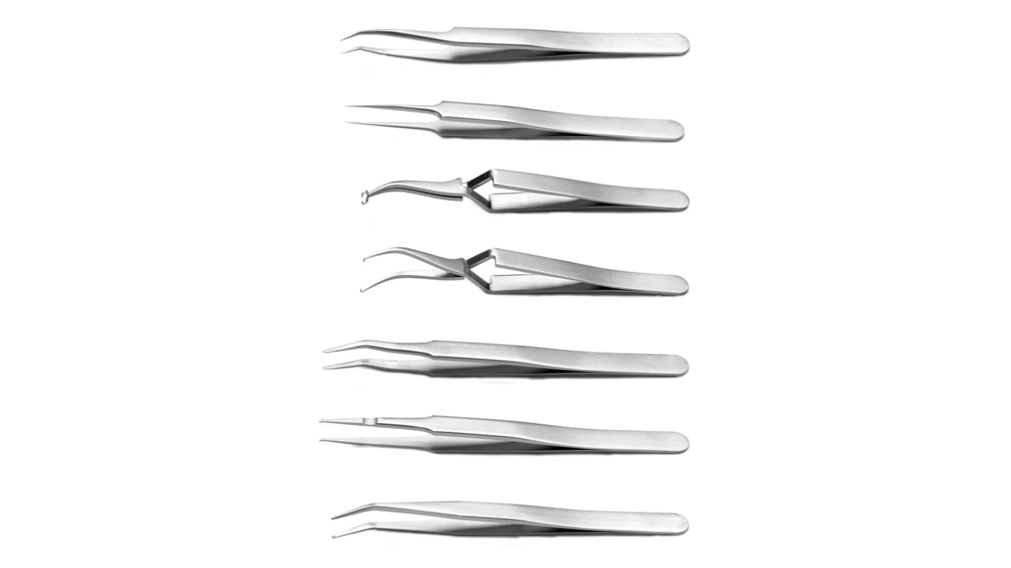 RS PRO Stainless Steel, Tweezer Set