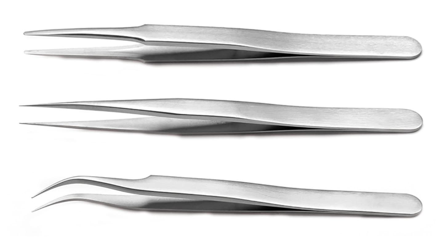 RS PRO Stainless Steel, Tweezer Set