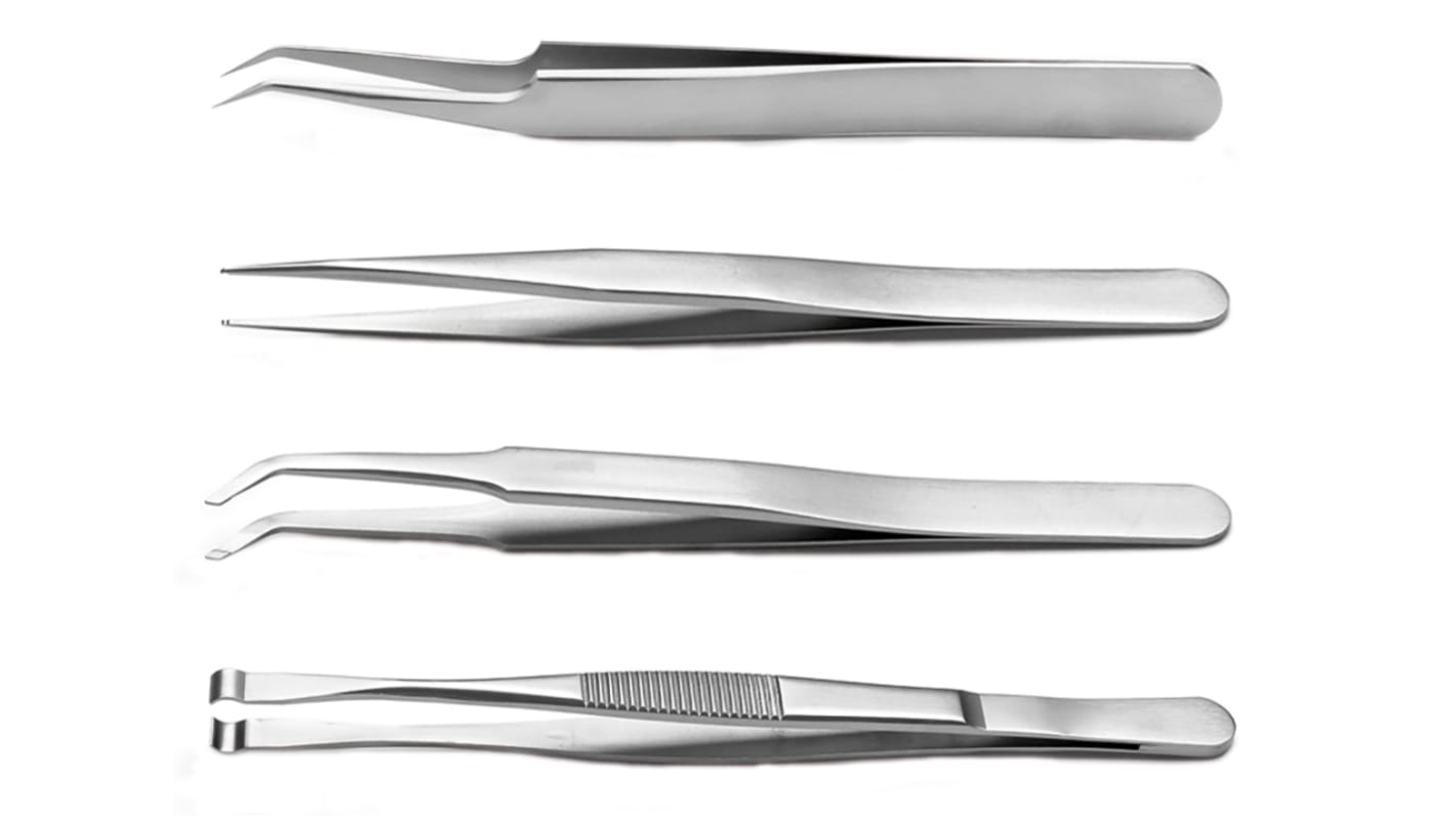 RS PRO Stainless Steel, Tweezer Set