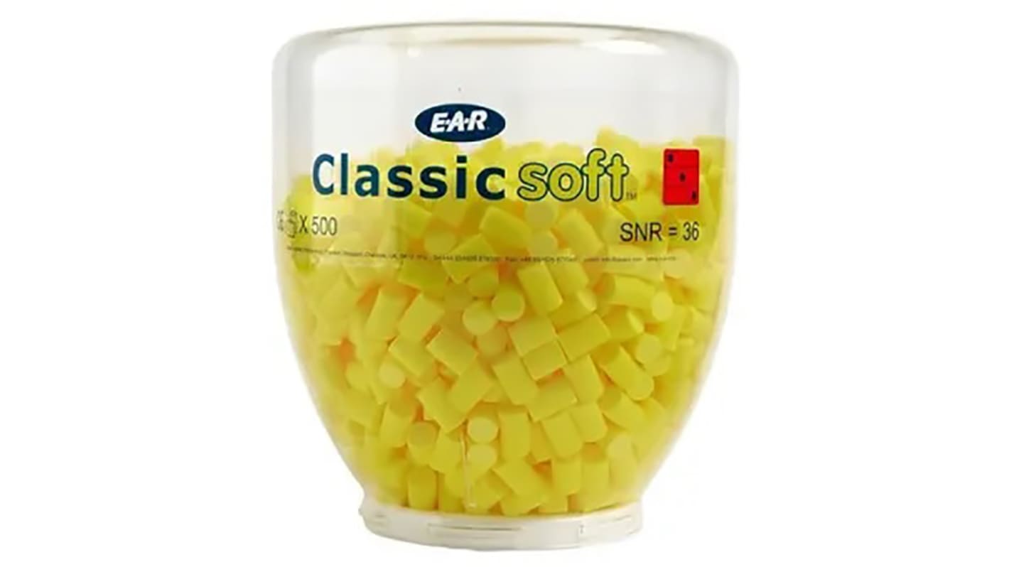 Tapones desechables Amarillo, 3M E.A.R Classic, atenuación SNR 36dB, 500 pares