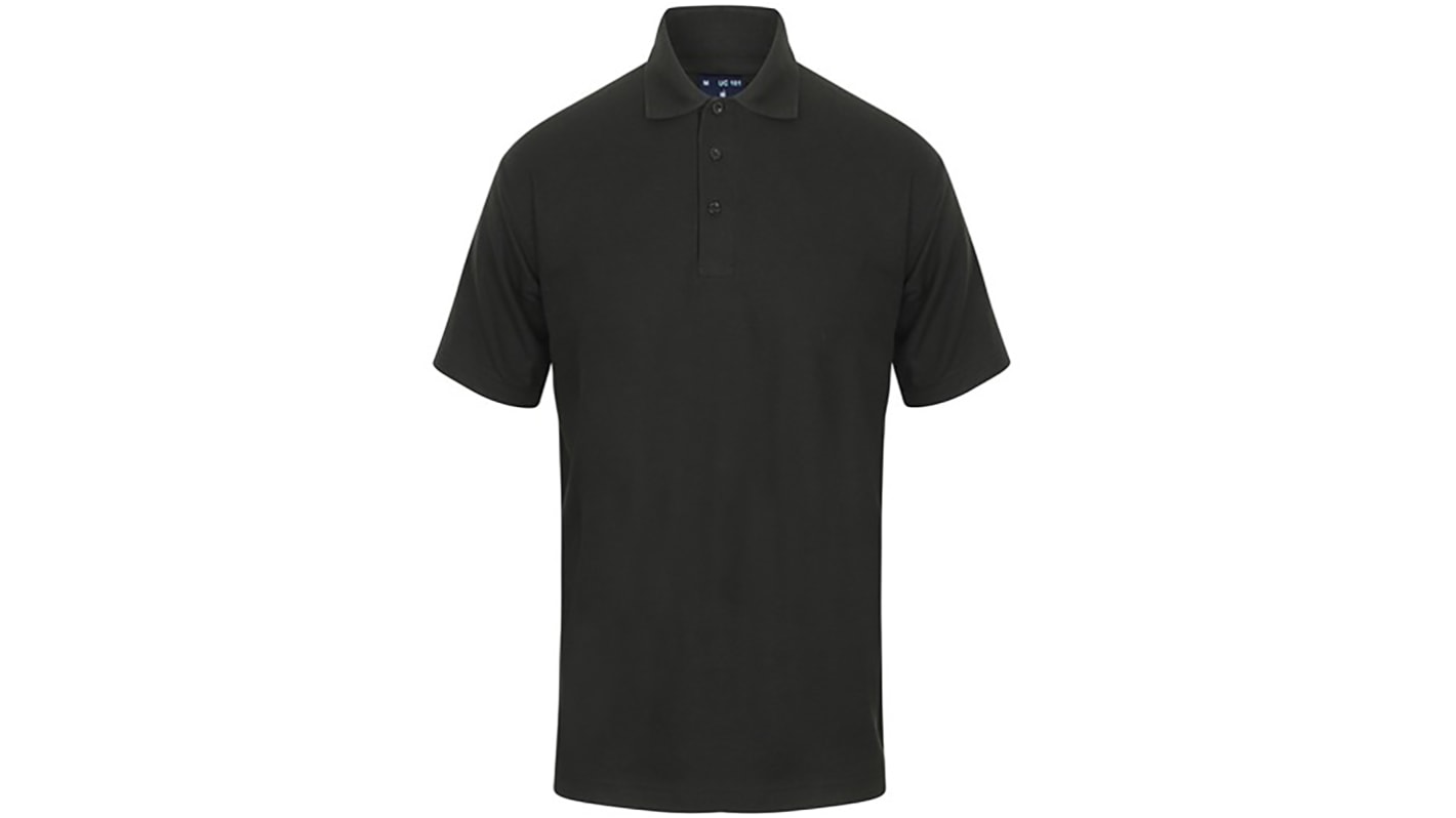 RS PRO Black Cotton, Polyester Polo Shirt, UK- XXL, EUR- XXL