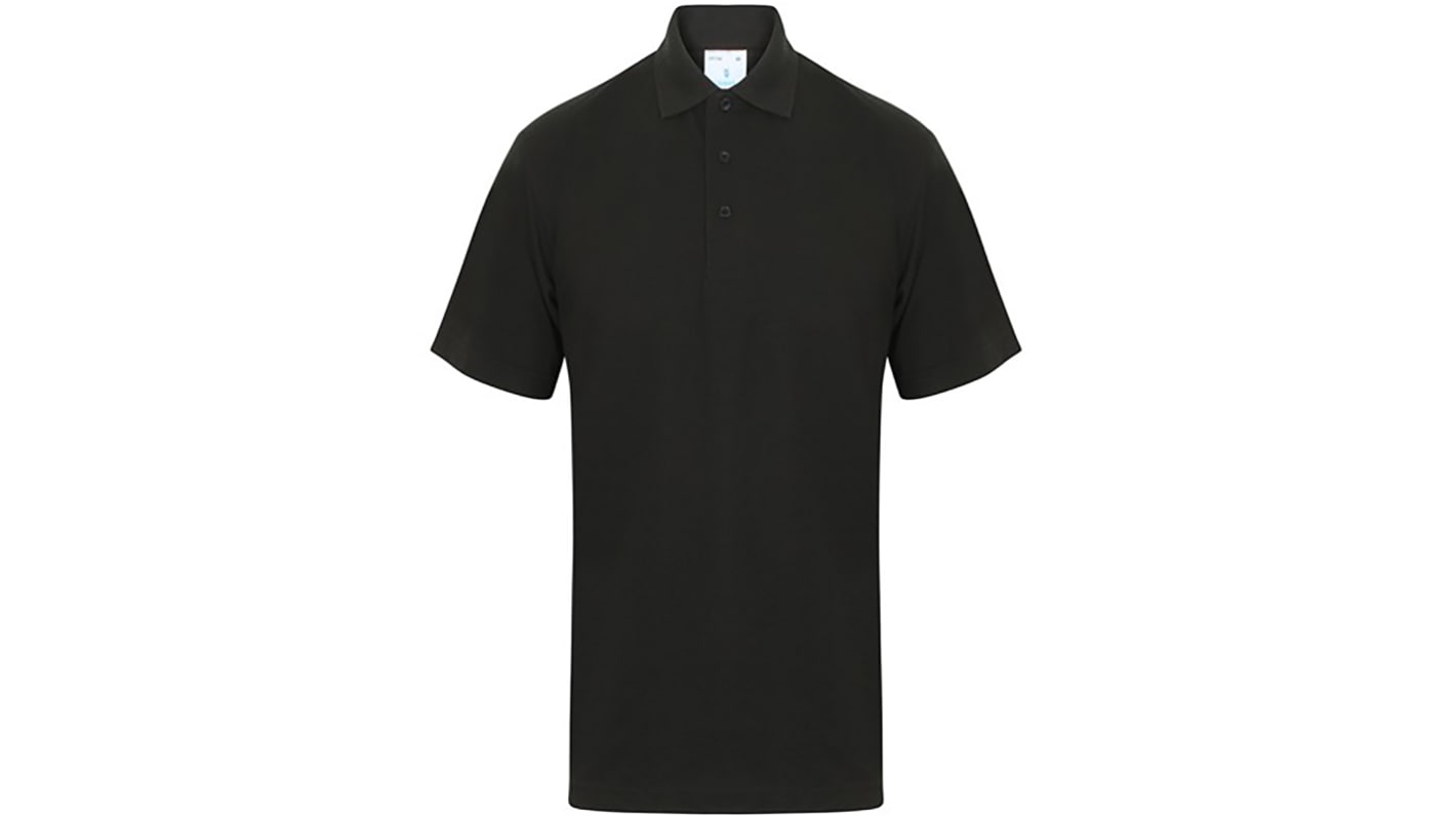 RS PRO Kurzarm Polohemd, Baumwolle, Polyester Schwarz, Größe S