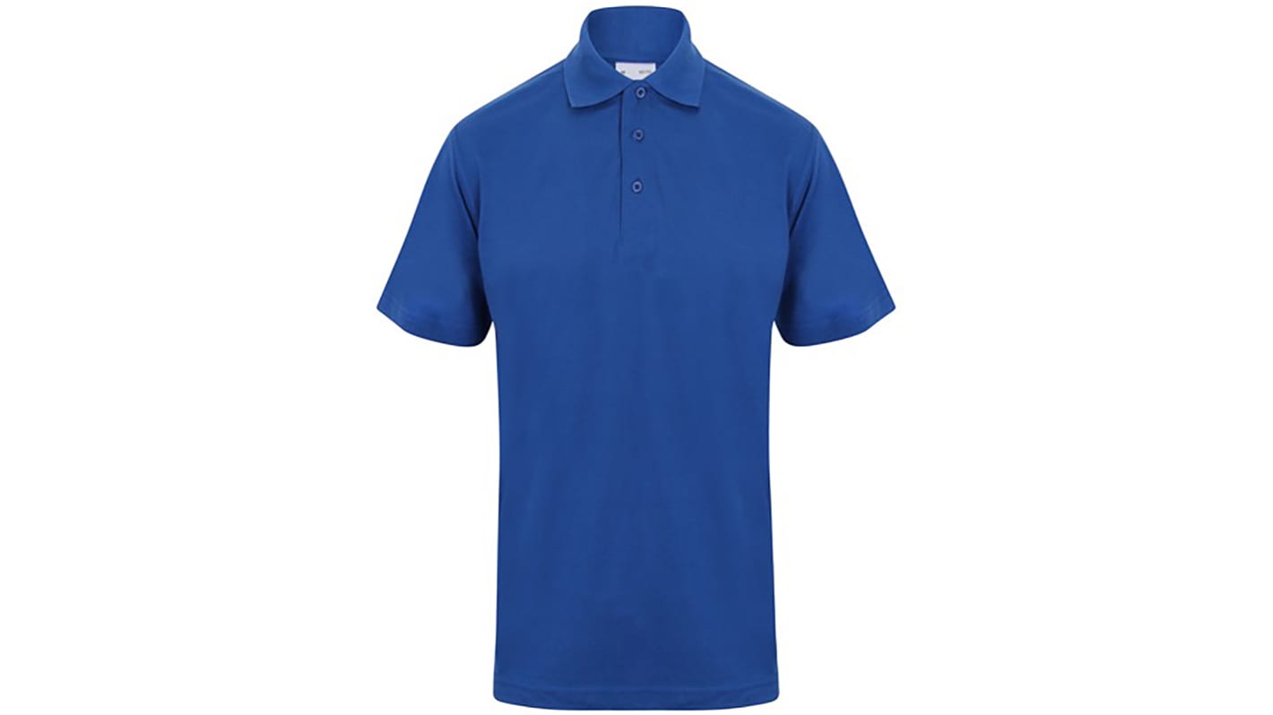 RS PRO Royal Blue Cotton, Polyester Polo Shirt, UK- S, EUR- S