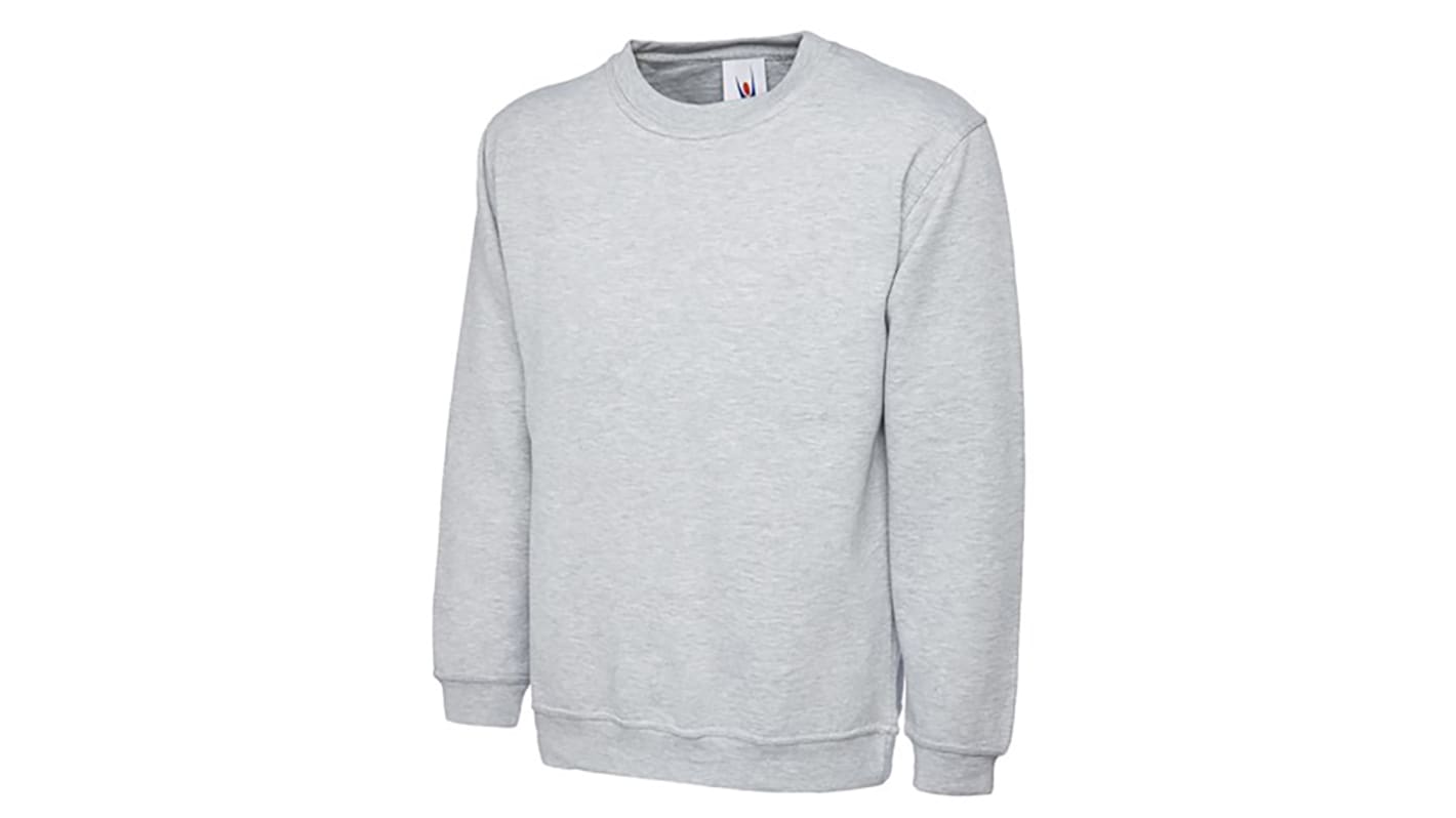 RS PRO Grey Cotton, Polyester Unisex's Work Sweatshirt S