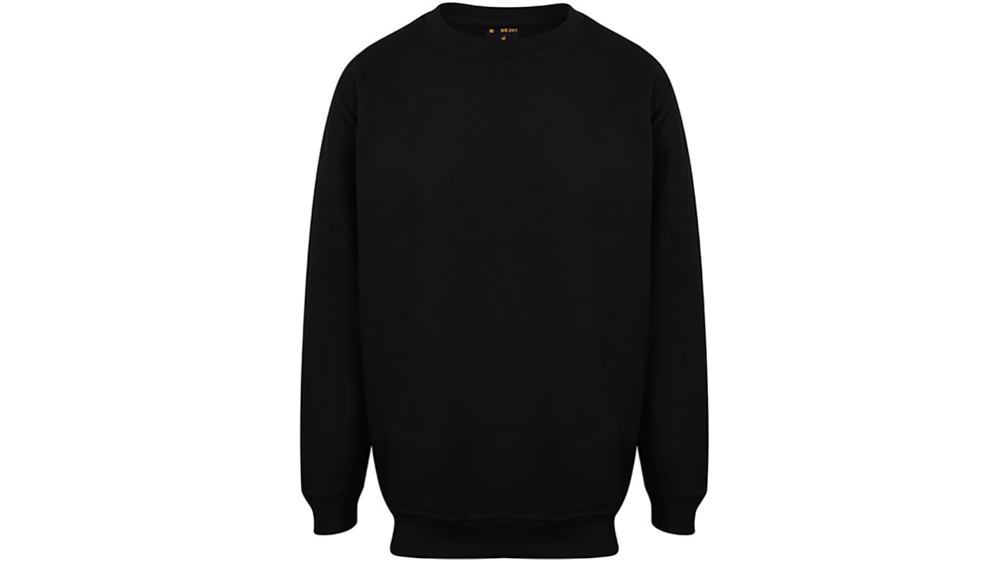 RS PRO Black Polyester, Cotton Unisex's Work Sweatshirt L