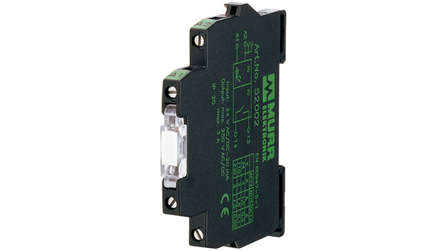 Murrelektronik Limited Interface Relay, DIN Rail Mount, 24V dc Coil, SPDT, 1-Pole, 6A Load