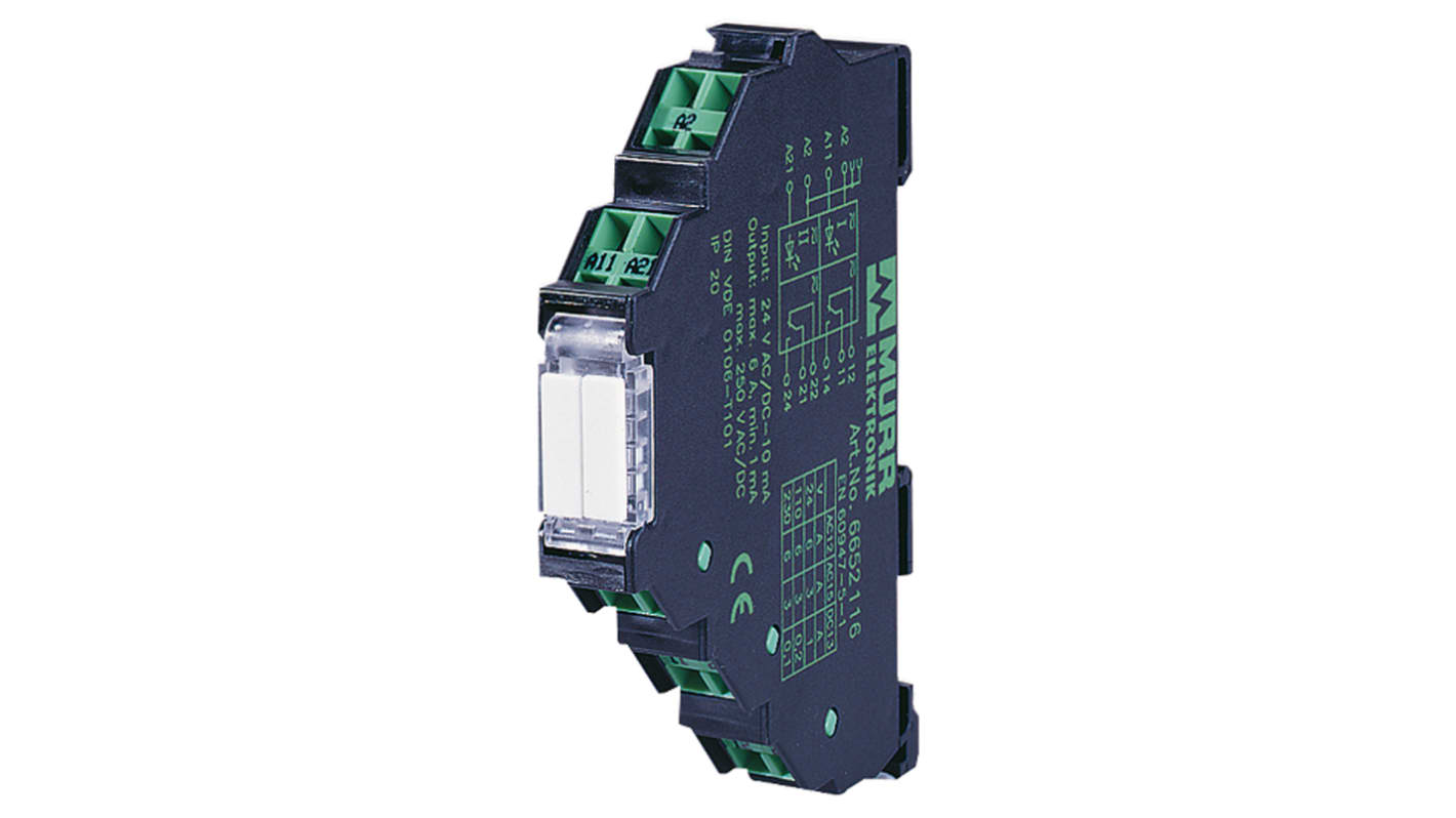 Murrelektronik Limited Interface Relay, DIN Rail Mount, 24V dc Coil, 2CO (SPDT), 2-Pole, 6A Load