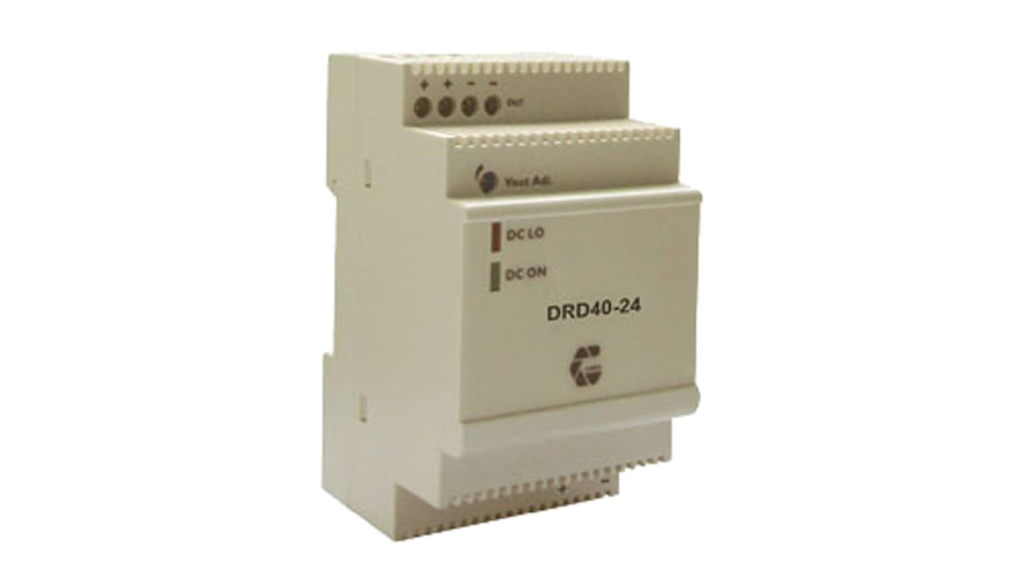 Chinfa DRD40 DC/DC-Wandler 40W 24 V dc IN, 12V dc OUT / 3.4A DIN-Schienen-Montage 1.5kV dc isoliert