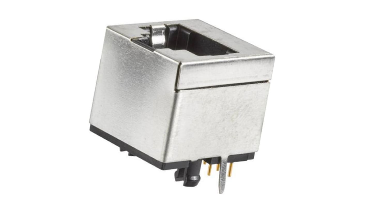 Amphenol ICC MOD JACK Series Female RJ45 Connector, PCB Mount, Cat3, Nickel Plated Copper Alloy Shield