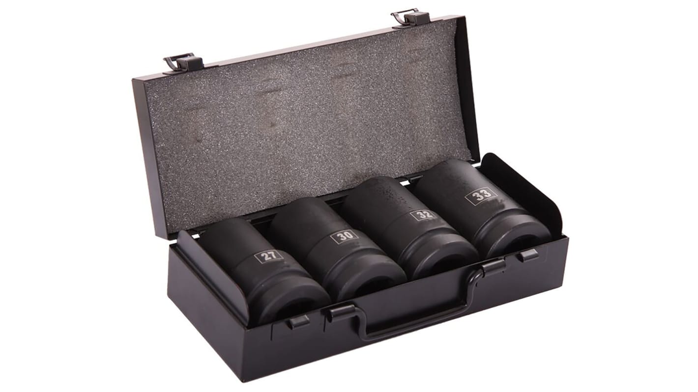 RS PRO 27 mm, 30 mm, 32 mm, 33 mm, 1.0 in Drive Impact Socket Set Hexagon